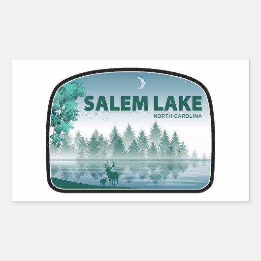 Sticker Rectangulaire Salem Lake North Carolina Deer (Devant)