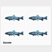 Sticker Rectangulaire Salem Lake North Carolina Fish (Feuille)