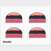 Sticker Rectangulaire Salem Lake North Carolina Red Sunrise (Feuille)