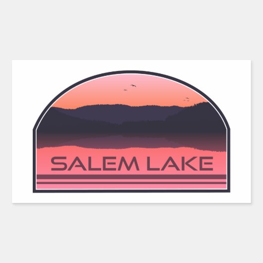 Sticker Rectangulaire Salem Lake North Carolina Red Sunrise (Devant)
