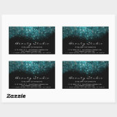 Sticker Rectangulaire Salon de beauté de maquillage Turquoise Confetti E (Feuille)