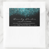 Sticker Rectangulaire Salon de beauté de maquillage Turquoise Confetti E (Sac)