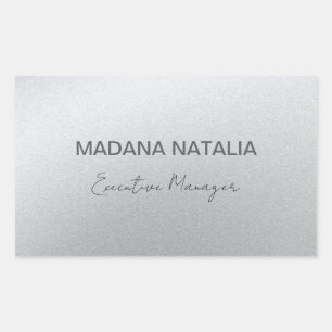 Sticker Rectangulaire Salon de beauté en argent de Glamor