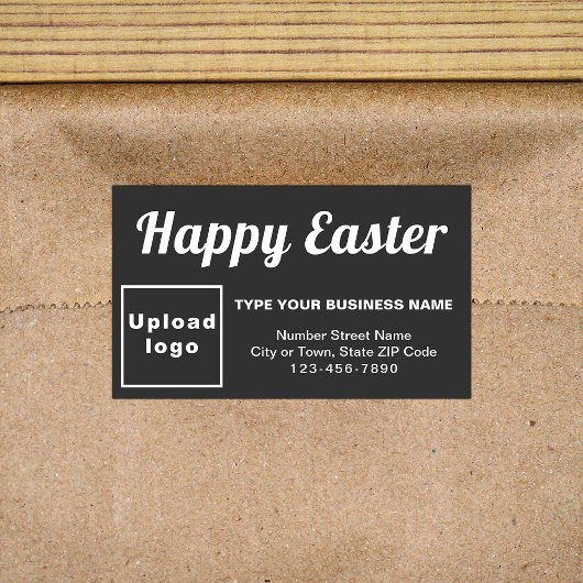 Sticker Rectangulaire Salutation de Pâques d'affaires en noir