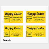 Sticker Rectangulaire Salutation de Pâques d'affaires sur Jaune (Feuille)