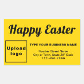 Sticker Rectangulaire Salutation de Pâques d'affaires sur Jaune (Devant)