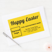 Sticker Rectangulaire Salutation de Pâques d'affaires sur Jaune (Enveloppe)