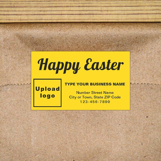 Sticker Rectangulaire Salutation de Pâques d'affaires sur Jaune