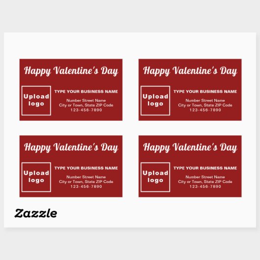 Sticker Rectangulaire Salutation de Saint-Valentin en rouge (Feuille)