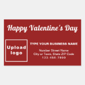 Sticker Rectangulaire Salutation de Saint-Valentin en rouge (Devant)