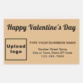 Sticker Rectangulaire Salutation de Saint-Valentin pour la lumière Brown (Devant)