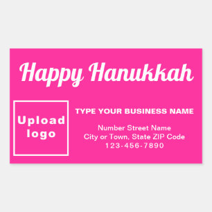 Sticker Rectangulaire Salutation des entreprises Hanoukka en rose
