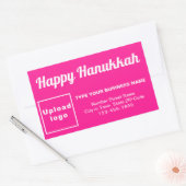 Sticker Rectangulaire Salutation des entreprises Hanoukka en rose (Enveloppe)