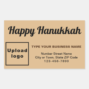 Sticker Rectangulaire Salutation Hanoukka sur le Brown lumineux