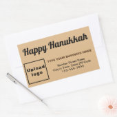Sticker Rectangulaire Salutation Hanoukka sur le Brown lumineux (Enveloppe)