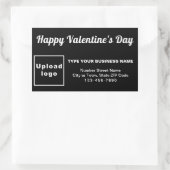 Sticker Rectangulaire Salutation Valentine affaires sur noir (Sac)