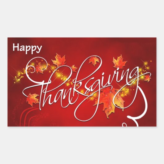 Sticker Rectangulaire Salutations Bons thanksgivings élégantes (Devant)