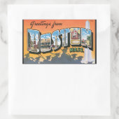 Sticker Rectangulaire Salutations De Boston Mass, Vintage (Sac)