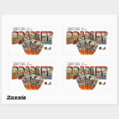 Sticker Rectangulaire Salutations de Bradley Beach New Jersey (Feuille)