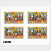 Sticker Rectangulaire Salutations de Chicago, Illinois, (Feuille)