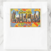 Sticker Rectangulaire Salutations de Chicago, Illinois, (Sac)