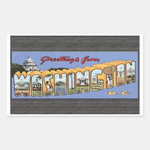 Sticker Rectangulaire Salutations de DC de Washington, cru