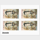 Sticker Rectangulaire Salutations de la journée d'action de grâces avec  (Feuille)