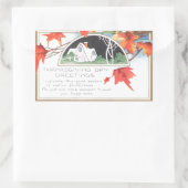 Sticker Rectangulaire Salutations de la journée de Thankesgiving Maison  (Sac)