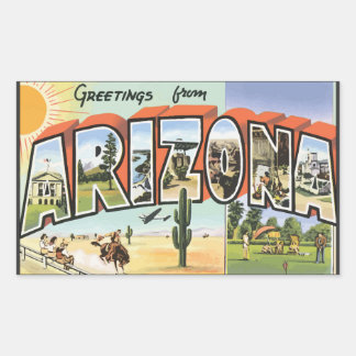Sticker Rectangulaire Salutations De L'Arizona, Vintage