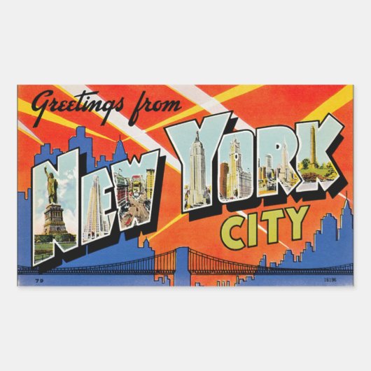 Sticker Rectangulaire Salutations de New York (Devant)