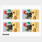 Sticker Rectangulaire Salutations de Noël du Rooster portugais (Feuille)