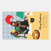Sticker Rectangulaire Salutations de Noël du Rooster portugais (Devant)
