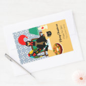 Sticker Rectangulaire Salutations de Noël du Rooster portugais (Enveloppe)