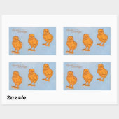 Sticker Rectangulaire Salutations de Pâques Chicks Bleu (Feuille)