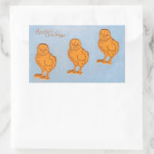 Sticker Rectangulaire Salutations de Pâques Chicks Bleu (Sac)