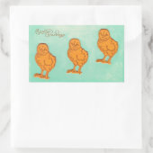 Sticker Rectangulaire Salutations de Pâques Chicks Vert (Sac)
