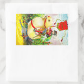 Sticker Rectangulaire Salutations de Pâques Whimsical : Rider sur Giant  (Sac)