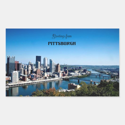 Sticker Rectangulaire Salutations de Pittsburgh (Devant)