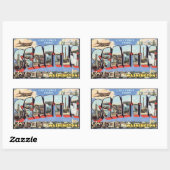 Sticker Rectangulaire Salutations de Seattle Washington, Vintage (Feuille)
