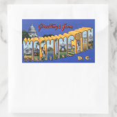 Sticker Rectangulaire Salutations de Washington DC ! (Sac)