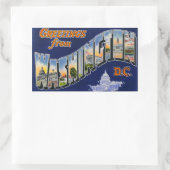 Sticker Rectangulaire Salutations de Washington DC ! (Sac)