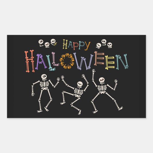 Sticker Rectangulaire Salutations d'Halloween (Devant)
