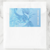 Sticker Rectangulaire Salutations d'hiver. Dragon de glace avec bois (Sac)
