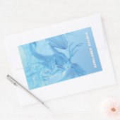 Sticker Rectangulaire Salutations d'hiver. Dragon de glace avec bois (Enveloppe)