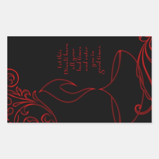 Sticker Rectangulaire salutations diwali (lumière élégante) (Devant)