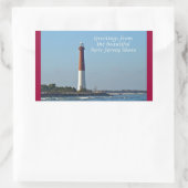 Sticker Rectangulaire Salutations du New Jersey - Barnegat Light (Sac)