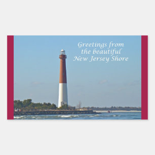 Sticker Rectangulaire Salutations du New Jersey - Barnegat Light