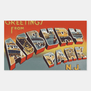Sticker Rectangulaire Salutations du parc NJ d'Asbury