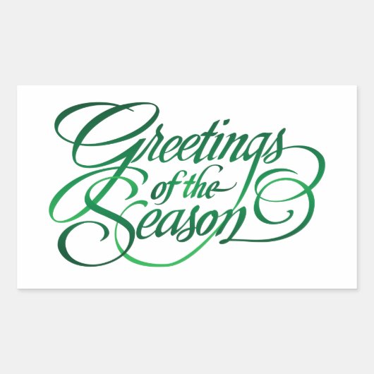Sticker Rectangulaire Salutations pour la saison - Vert (Devant)