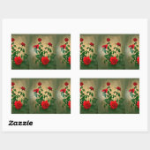 Sticker Rectangulaire Salutations, Roses d'Amour_ (Feuille)